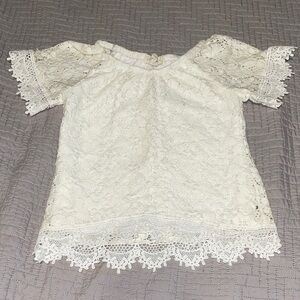 Charming Lace Kids Blouse - White